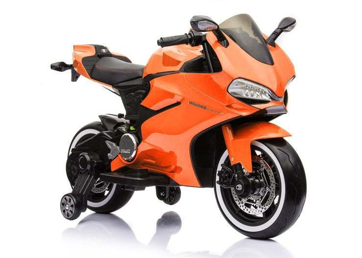 FRP ROM 12v ride on motorcycle orange - 4